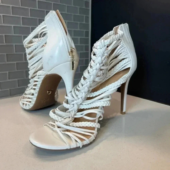 Thalia Sodi White Heels Size 10 4 Inch - Picture 2 of 10